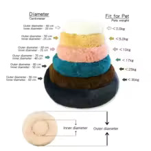 40-90cm 6 Sizes Round Pet Bed for Large Dog Bed Super Soft Cat Bed Plush Dog House for Medium Dog House Winter Warm Sleeping